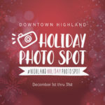 Downtown Highland holiday photo spot, December event.